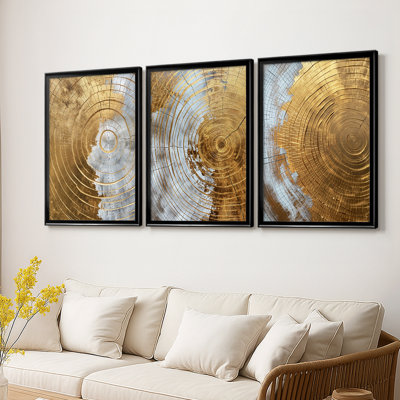 ABSTRACT Series CLIV  -Custom Framed  Wrapped Gallery Canvas - 3 Pieces