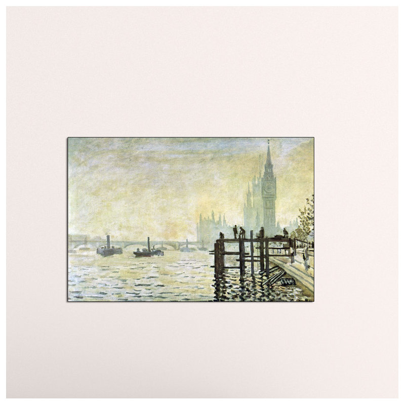 Claude Monet - No Frame Painting on Wood, 60cm H x 90cm W x 1.8cm D