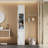 86.6" H Tall Bathroom Cabinet With Glass Door And Shelves, Narrow Storage Cabinet For Kitchen, Dining Room, Living Room And Blaundry Room, White