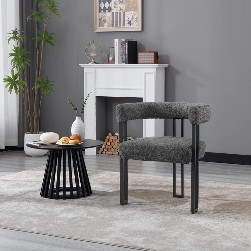 Dining Room Chair, Armrest Chair, Kitchen Chair, Dining Chair, Modern, Comfortable Armchair With Armrests, Design Chair For Dining Room, Living Room, Bedroom, Made Of Chenille Metal