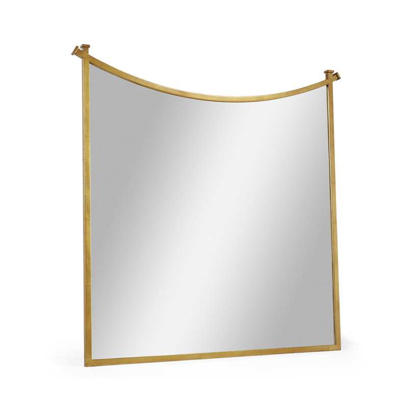 Luxe Flat Metal Wall Mirror, Gilded Iron