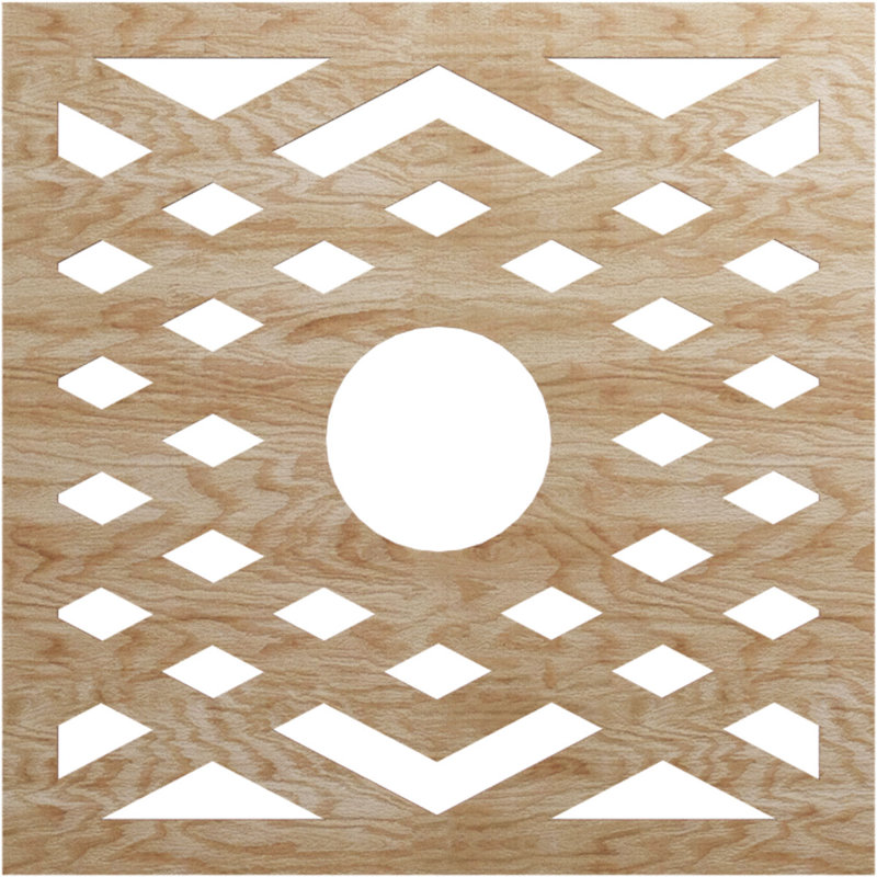 Chevron Ceiling Medallion, Red Oak, 30" H x 30" W x 0.25" D