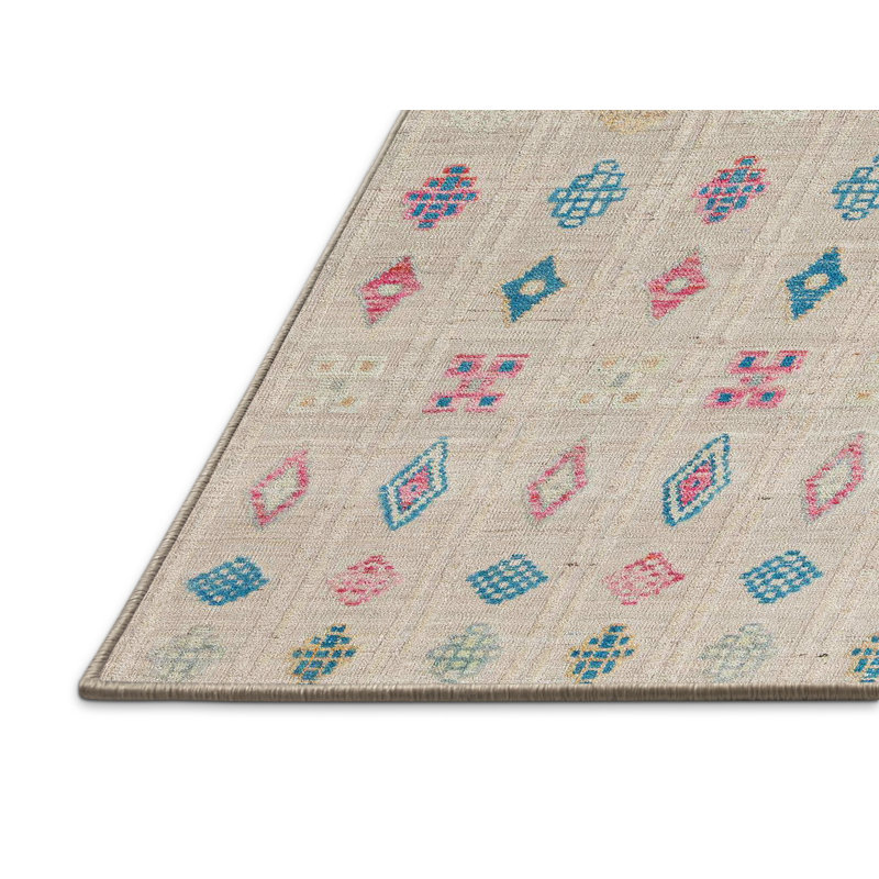 Tapis décoratif multicolore à motif abstrait, Rectangle 5 pi x 8 pi
