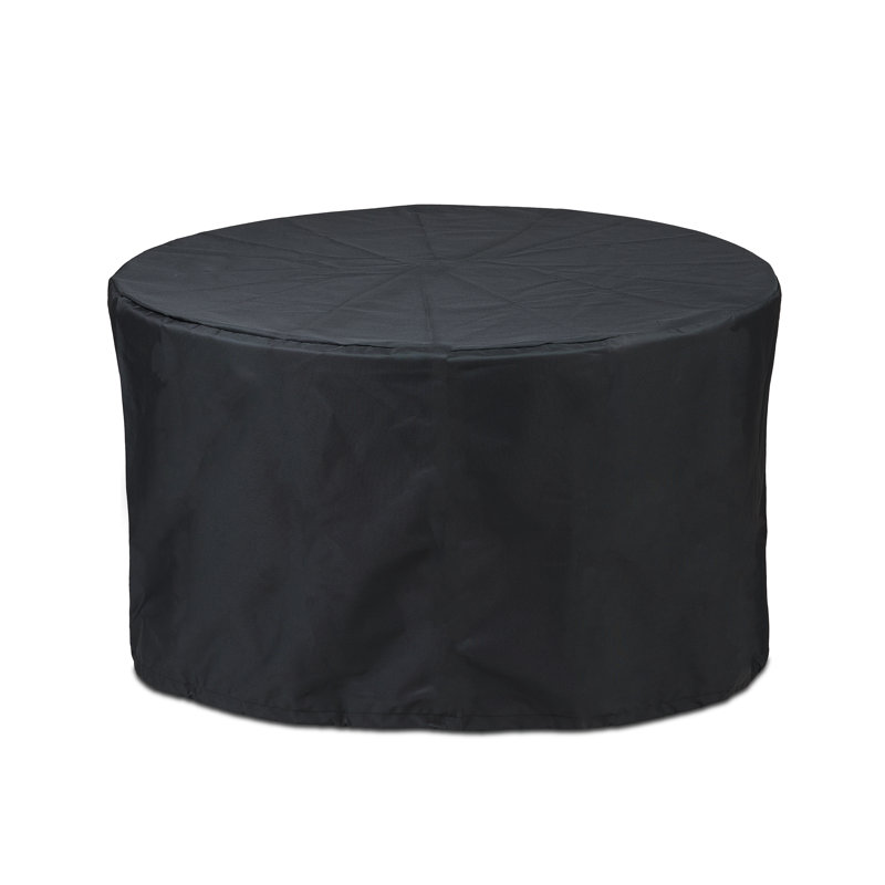 Real Flame Calvin 44" Round Metal Propane Fire Pit Table With Hidden Tank, Black Coral