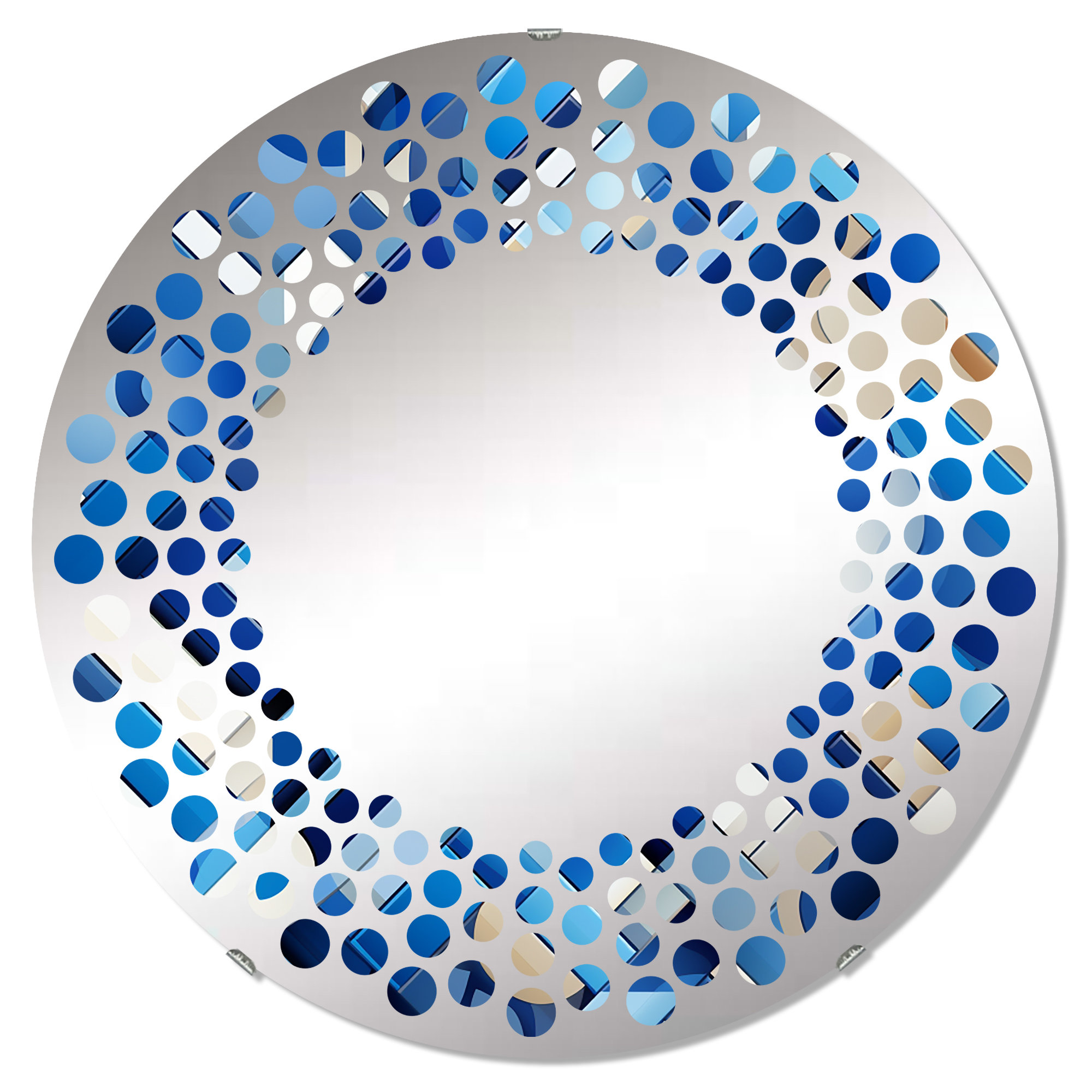 Design Art Cobalt Blue And White Grid Geometric III Polka Dot Wall