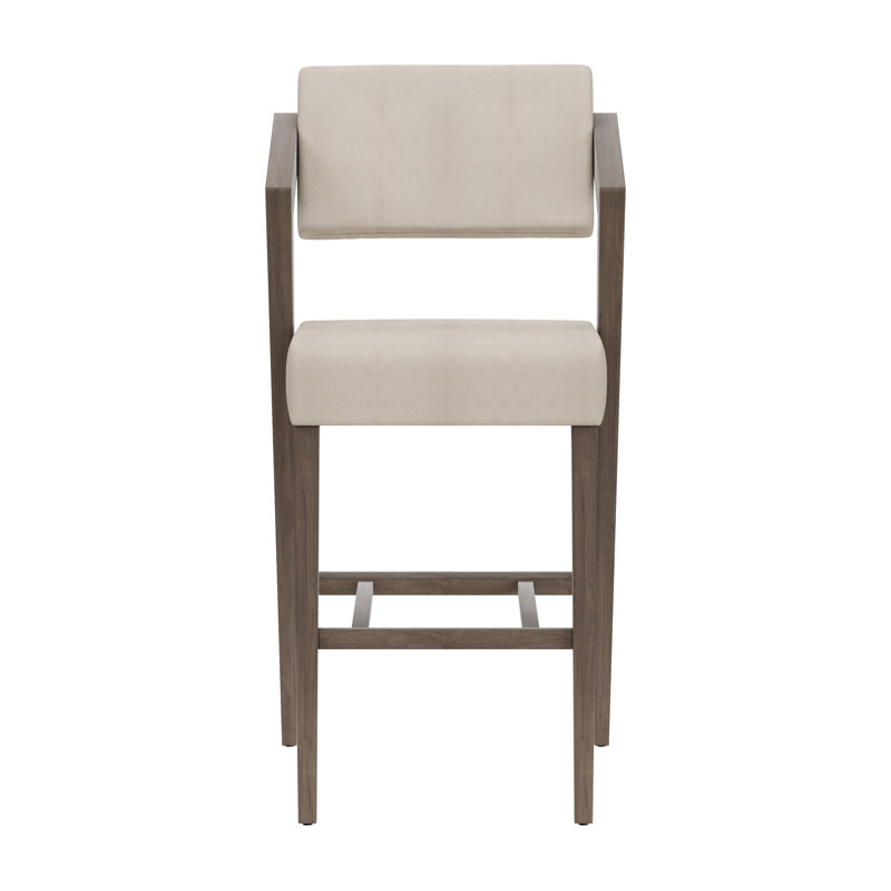 Kynlee Upholstered Counter Stool, Aged Gray, Bar Stool (30" Seat Height)