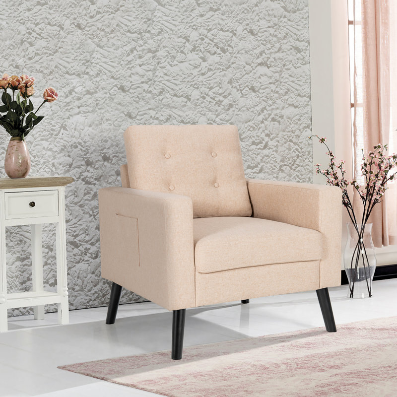 Grunwald Upholstered Armchair, Beige