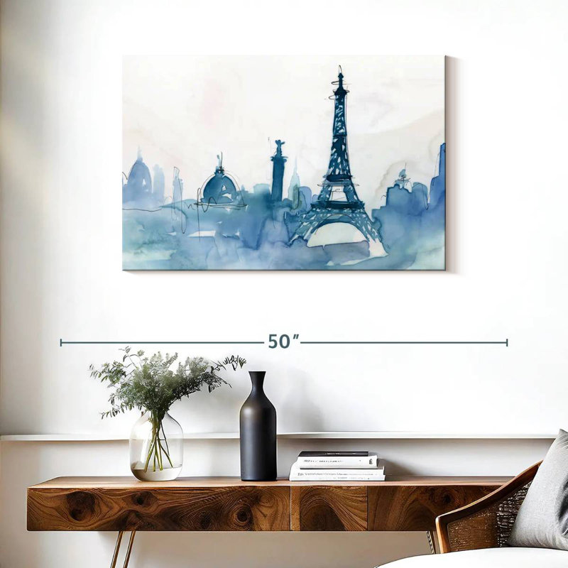 Nicci Ocean Blue Paris, 24" H x 36" W