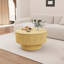 Ensemble de table basse moderne et 2 chaises de salle à manger en polyuréthane avec un design rayé en anneau, un espace de rangement et des pieds en métal noir pour la cuisine et la maison-847845535