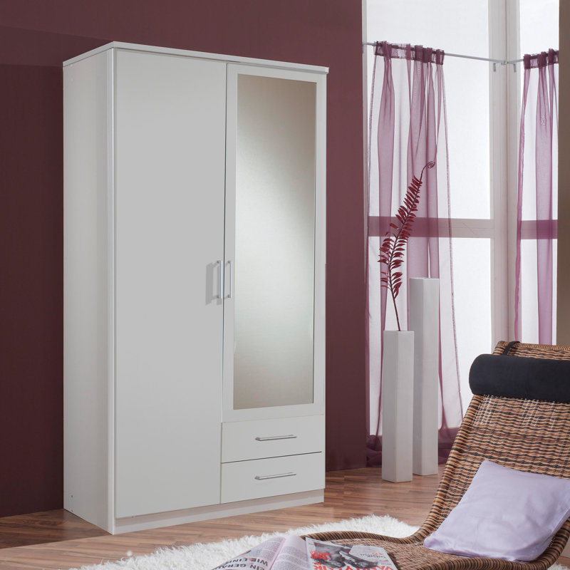 Linares 2 Door Solid Wood Wardrobe, White