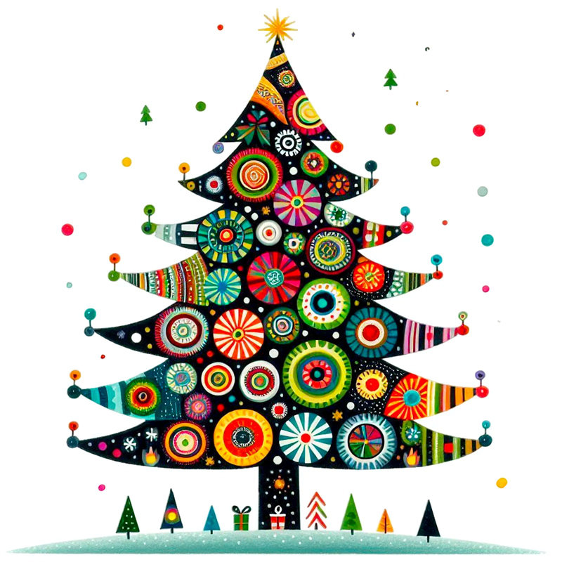 Bold Christmas Tree Art Print