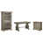 3 Pieces: Desk, Filing Cabinet, Bookcase