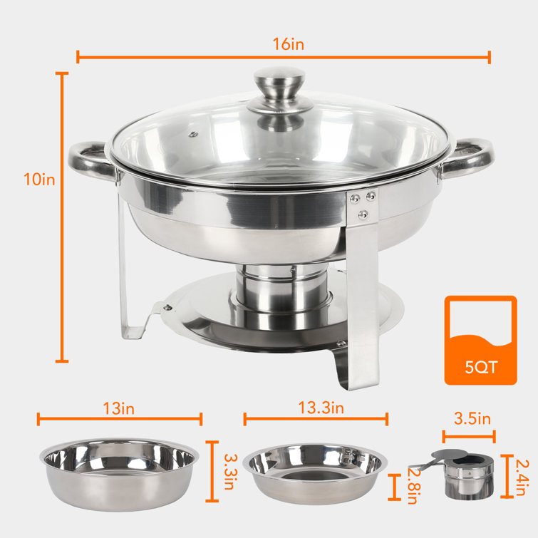  14 Qt. Soup Chafer, Soup Warmer Catering Supplies Food Warmer,  201 Stainless Steel Chafing Dish Buffet Set with Fuel Holder, Round Food  Warming Tray for Event Party Holiday Dinners (Silver): Home