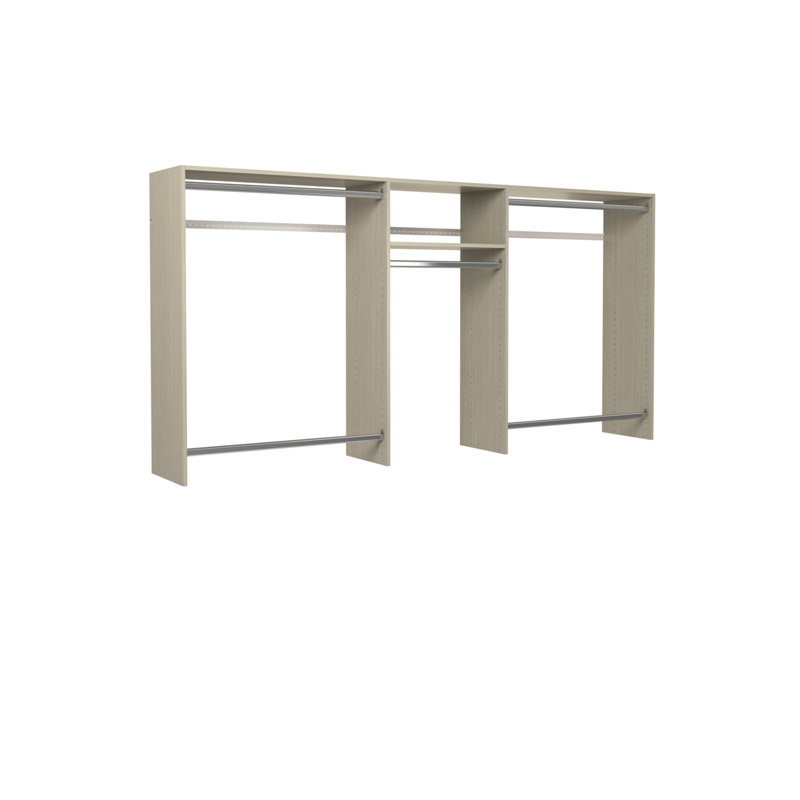 Ensemble de démarrage pour système de garde-robe l 48 po - l 96 po Grid, Gris patiné
