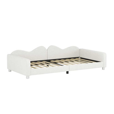 Sherpa Fabric Sofabed with Cloud-Shaped Backrest by Latitude Run