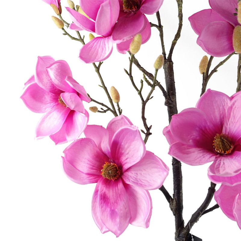 110Cm Artificial Magnolia Tree Plant in Pot, Pink, 110 cm x 50cm