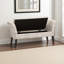 Banc rembourré en tissu de lin beige Vince, H 26,13 po x l 53,04 po x P 18,14 po