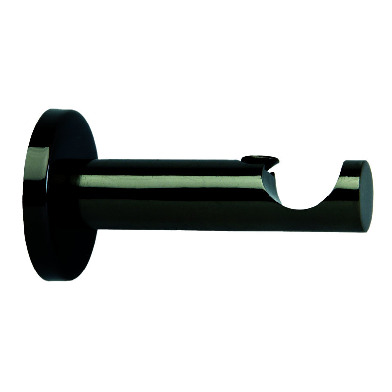 Ashvika Antique Bronze 3.5cm Single Curtain Pole, Black Nickel,  3.50cm H x 120cm W x 3.50cm D