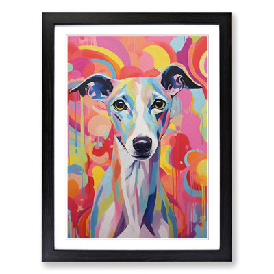 Whippet Colour Field Art - Framed Print