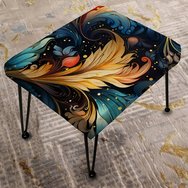 Celestial Whispers Paisley Pattern - Paisley Rectangle Ottoman
