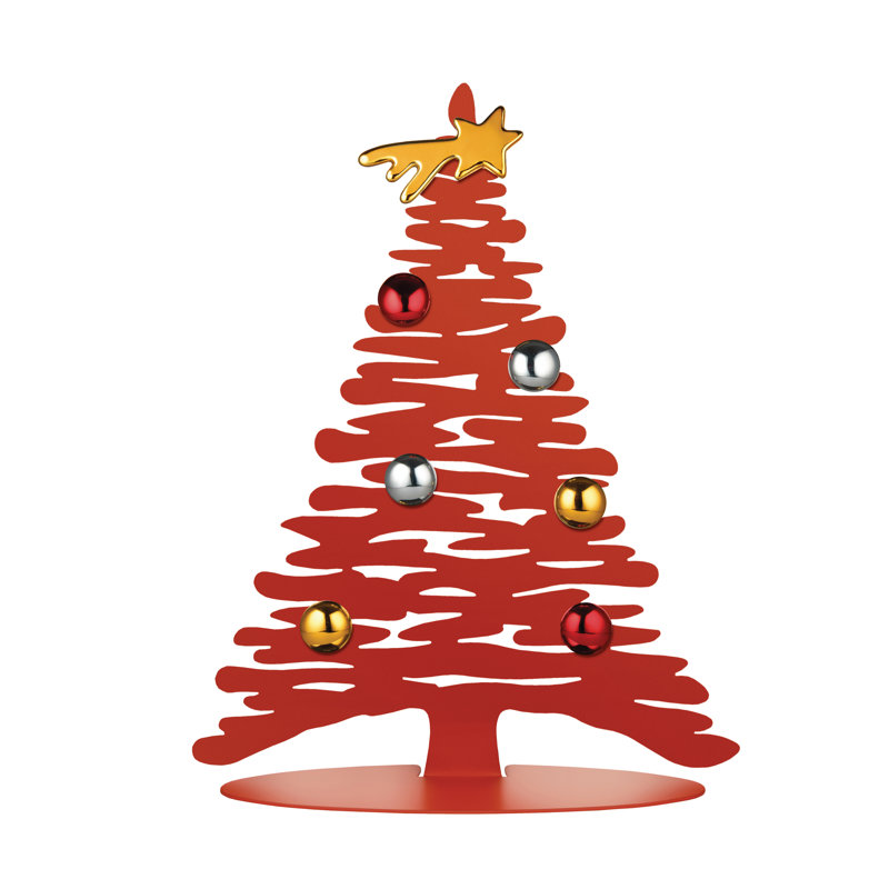 Bark Christmas Tabletop Tree, Red, 30cm H x 25cm W x 9cm D