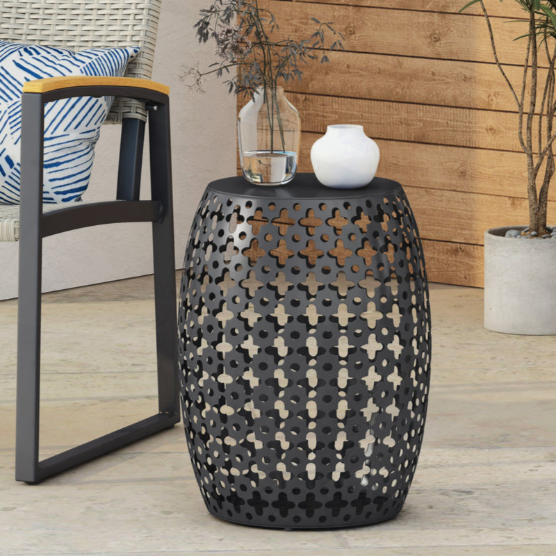 Sturdy And Exquisite Metal End Table For Versatile Spaces, Black