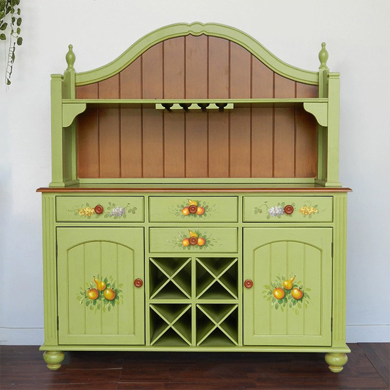 Buffet vert massif et bois manufacturé