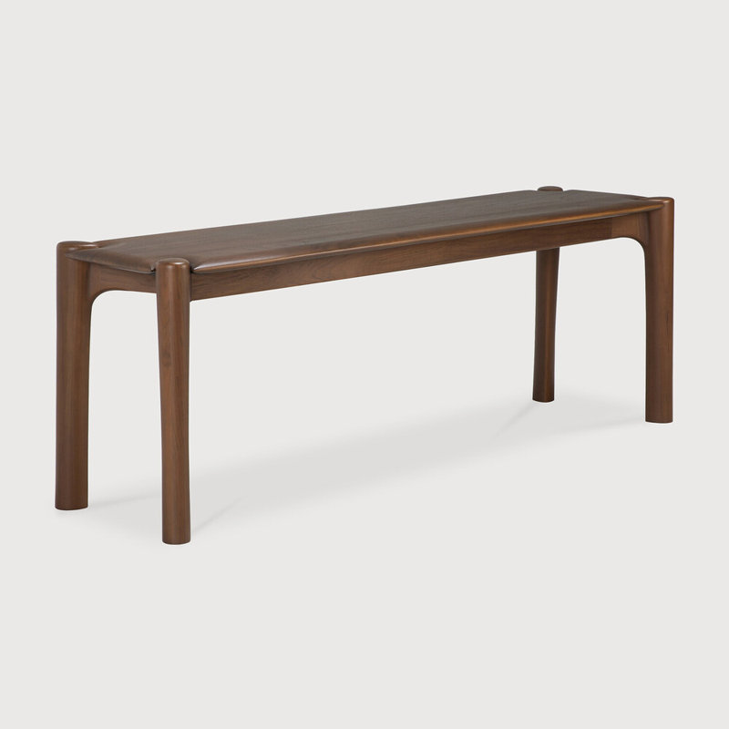 Pi Solid Wood Dining Bench, 18.5" H x 57.5" W x 14" D, Brown