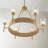 Modestas 6-Light Gold Farmhouse Woven Rattan Wagon Wheel Chandelier for Living Room