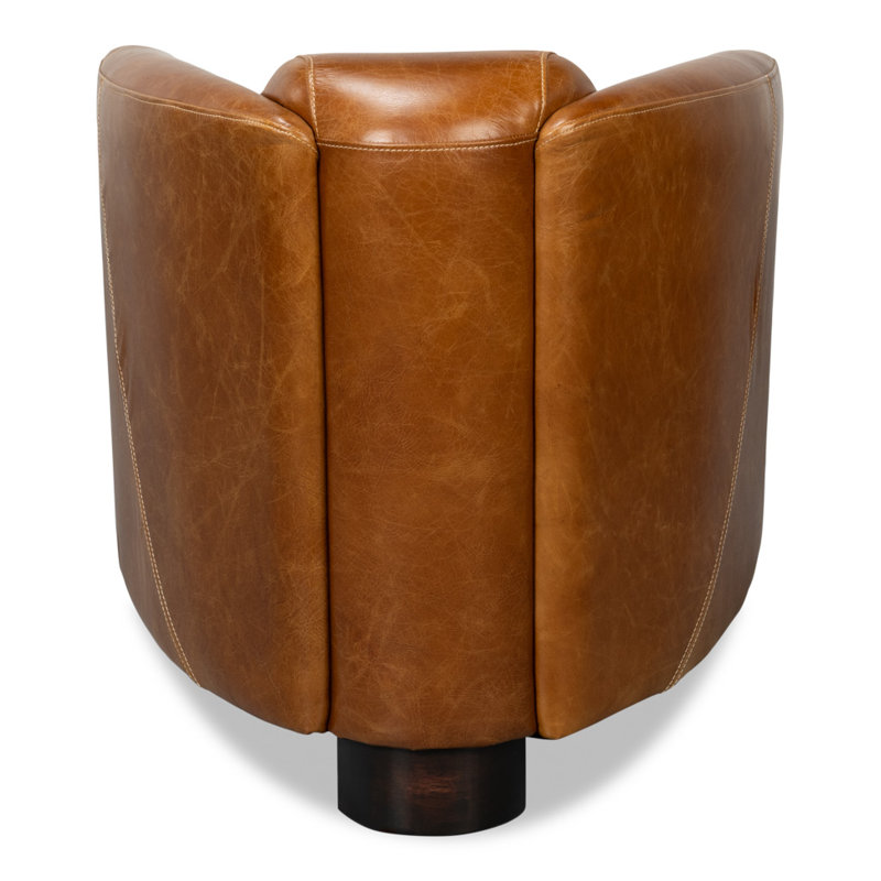 Mandy Armchair, Brown Genuine Leather