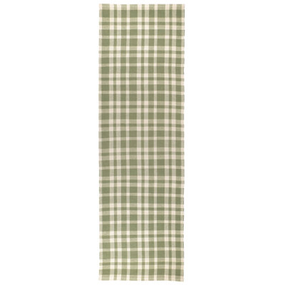 Tattersall Sage Handwoven Cotton Rug