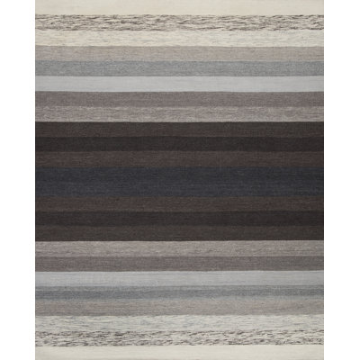 Textures Wool Striped Area Rug in Beige