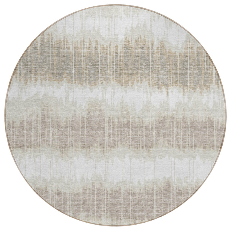 Tapis rond beige 8 po
