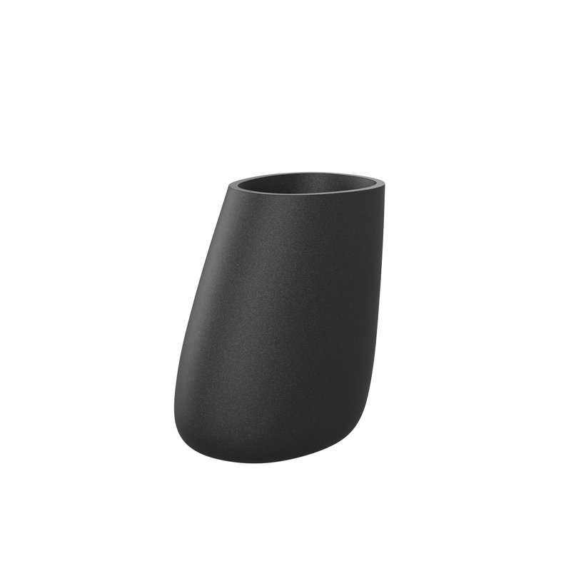 Stone Resin Pot Planter, 47.25" H x 40.75" W x 32.75" D, Anthracite