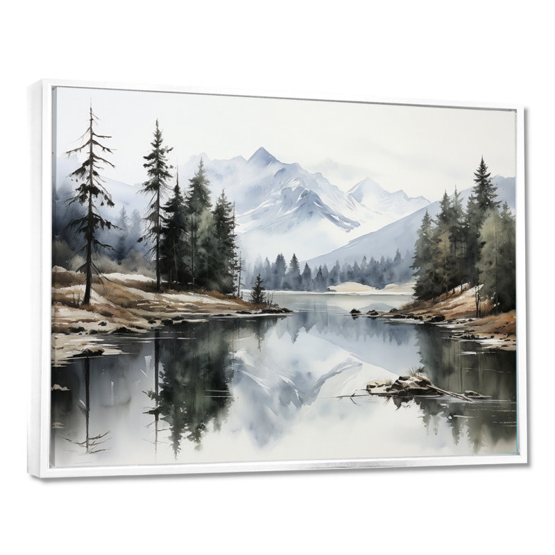 Vert, bleu, minimalisme, forêt, réflexion silencieuse - minimalisme, art mural, H 12 po x l 20 po x P 1 po
