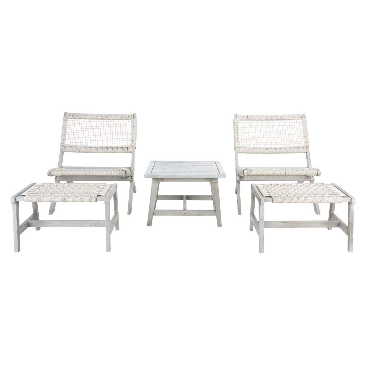 Armida 4-Person Acacia Patio Seating Group, White