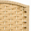 Paravent 4 panneaux pliable, paravent de 5,6 pi de hauteur pour le bureau à domicile, chambre à coucher. Style tissé à la main avec aspect bois naturel. Partition polyvalente dans n'importe quelle pièce. Structure et sangles en polypropylène. Léger, facile