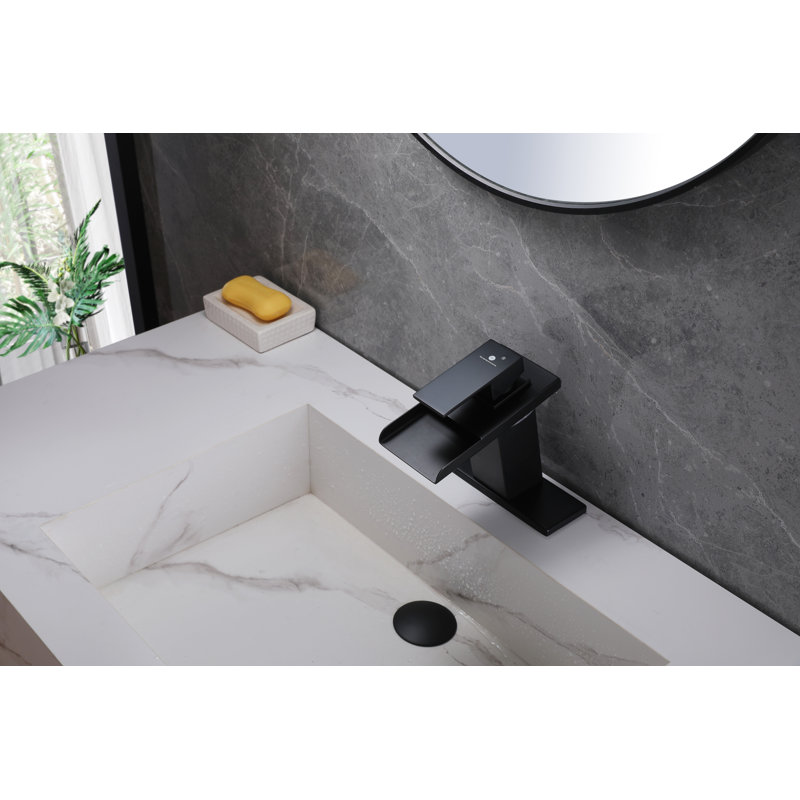 Robinet de salle de bain à DEL avec drain, Noir