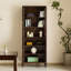 Nouvelle armoire de rangement en bois de noyer noir de style chinois avec portes en verre et bibliothèque sur pied