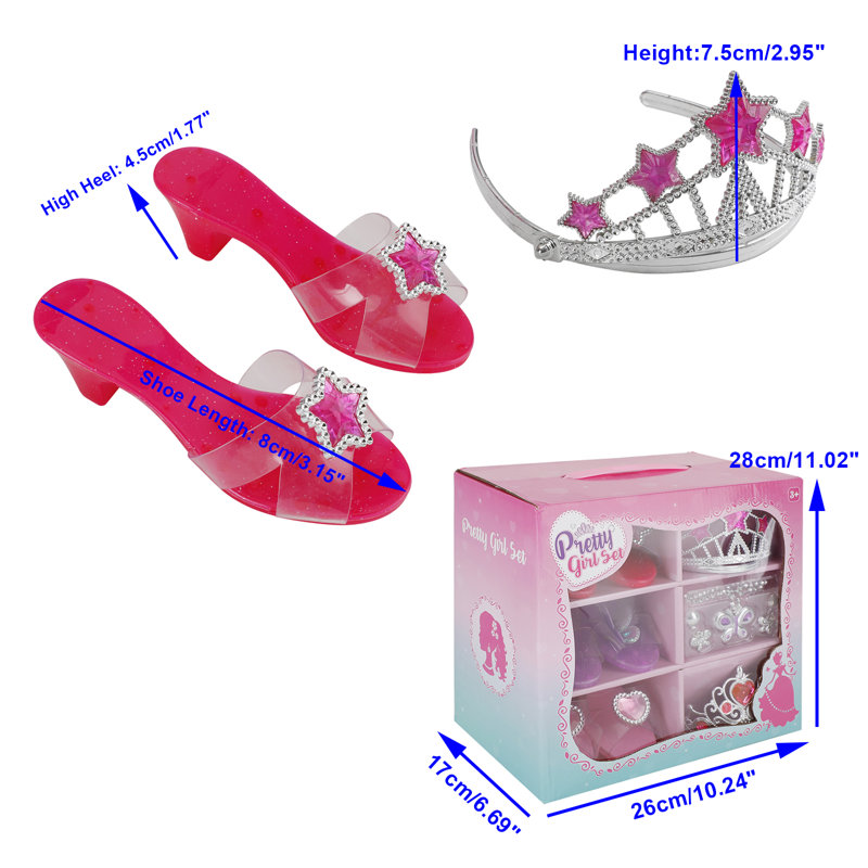 Princess Dress-Up Set - Heels, Jewelry, And Tiaras