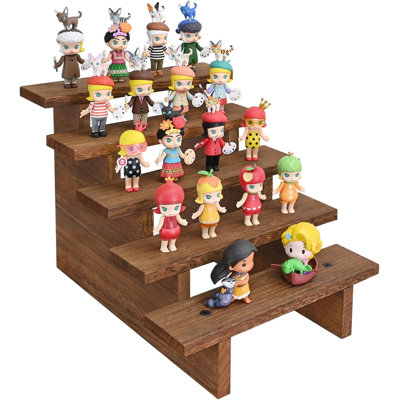 5-Tier Wooden Rustic Display Riser Stand