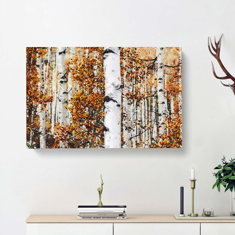 Birch Trees In Autumn - Wrapped Canvas, 40cm H x 60cm W x 3cm D