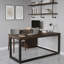 Bureau d'angle moderne et simple en bois massif en forme de L-37809883-37809876