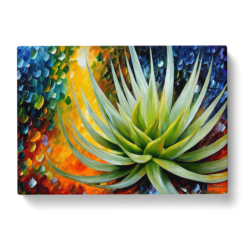 Aloe Vera Succulent Plant Vol.1 - Wrapped Canvas Painting, 50cm H x 76cm W x 3cm D