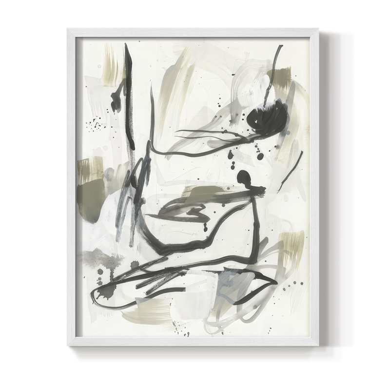 «Serpentine Alphabet II», reproduction encadrée - bois massif, H 30 po x l 24 po, Blanc