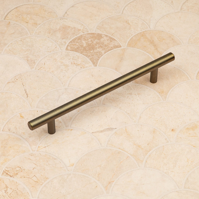 Antique Brushed Dark Brass  T-Bar Handles & Coordinating Pull Knob, 160mm