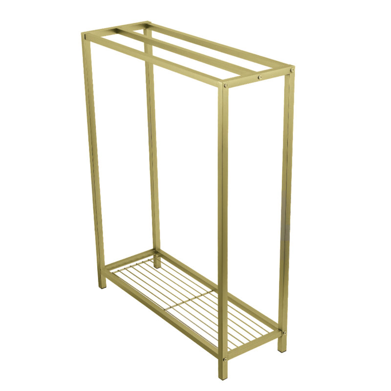 Kingston Brass Edenscape Freestanding 3-Bar Towel Rack, Brushed Brass