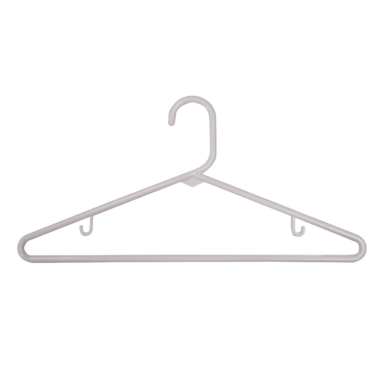 Fricks Plastic Tubular Clothing Hanger for Suit/Coat (Set of 144) Rebrilliant Color: White