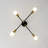 4 - Light Black And Brass Linear Modern Sputnik Semi Flush Mount
