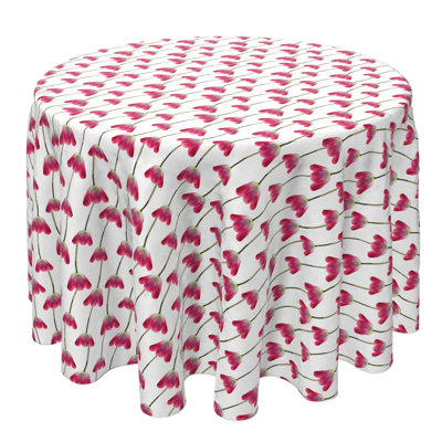 Round Tablecloth, 100% Cotton, 60 Round", Tulips In Bloom